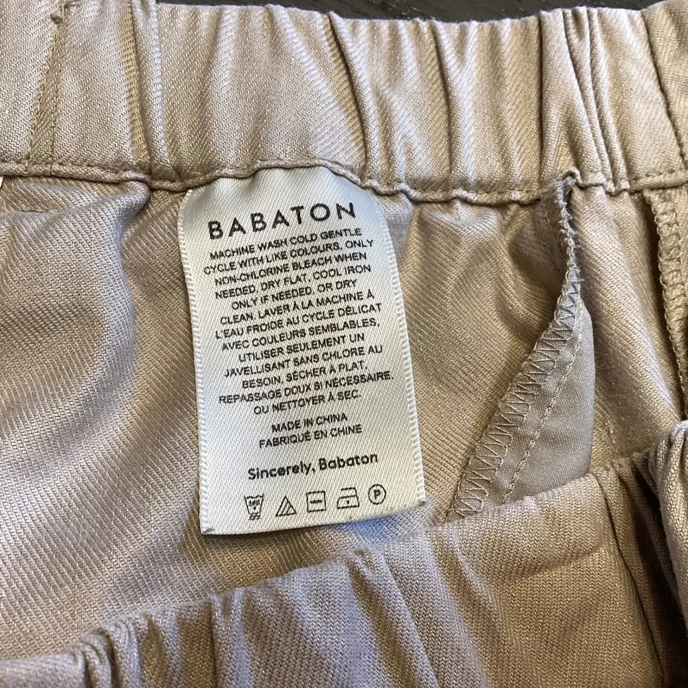 Babaton Aritzia Women Tan Linen Blend Elastic Waist Pull On Jogger Pants Size‎ S